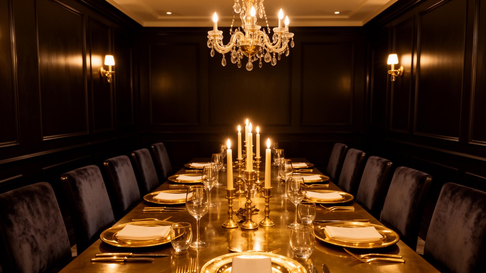 Private dining room set for an event
